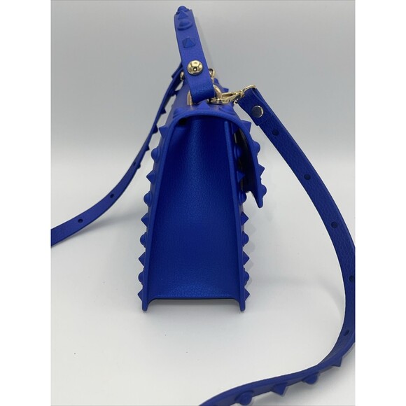 Jelly Studded Cobalt Blue Shoulder/Hand Bag New - Picture 6 of 9